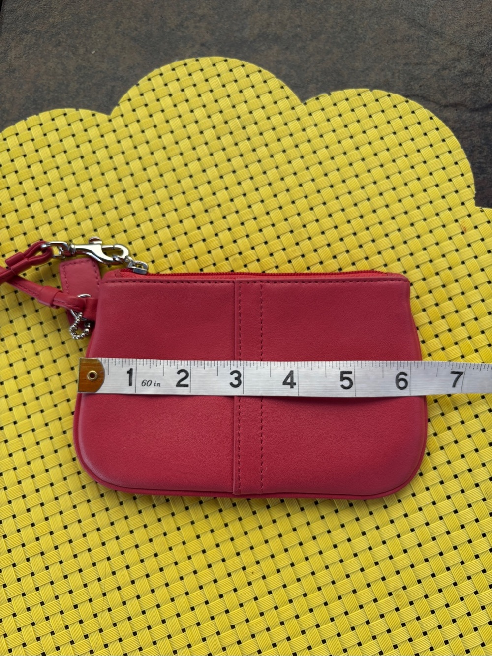 Coach Smooth Pink/Coral Leather Wristlet - Picture 5 of 8
